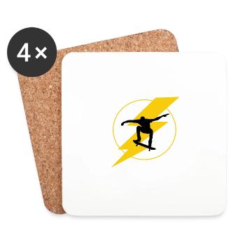 Skateboarding sport - Coasters (set of 4) - white - Front