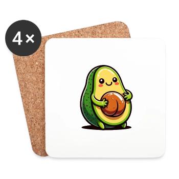 Avocado Crawl Belly - Coasters (set of 4) - white - Front