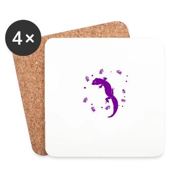Salamander - Amphibian Animal - Coasters (set of 4) - white - Front