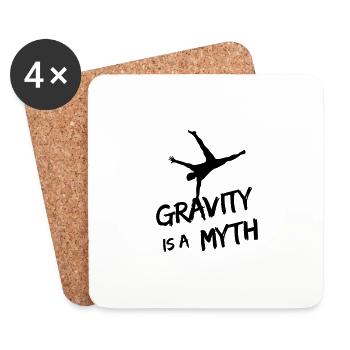 Turnen, Gravity is a Myth - Gymnast - Untersetzer (4er-Set) - Weiß - Vorne
