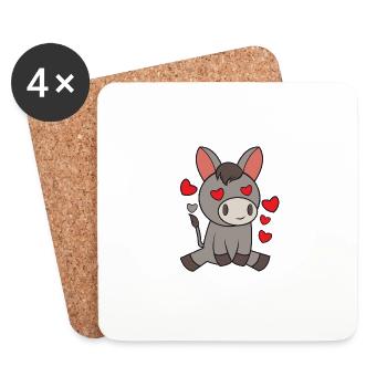 donkey in love - Coasters (set of 4) - white - Front
