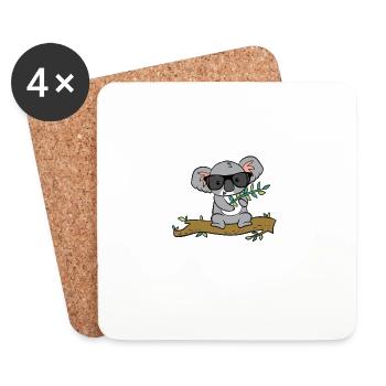 Koala with glasses - Coasters (set of 4) - white - Front