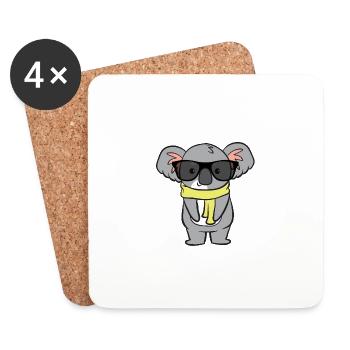 Koala with glasses - Coasters (set of 4) - white - Front
