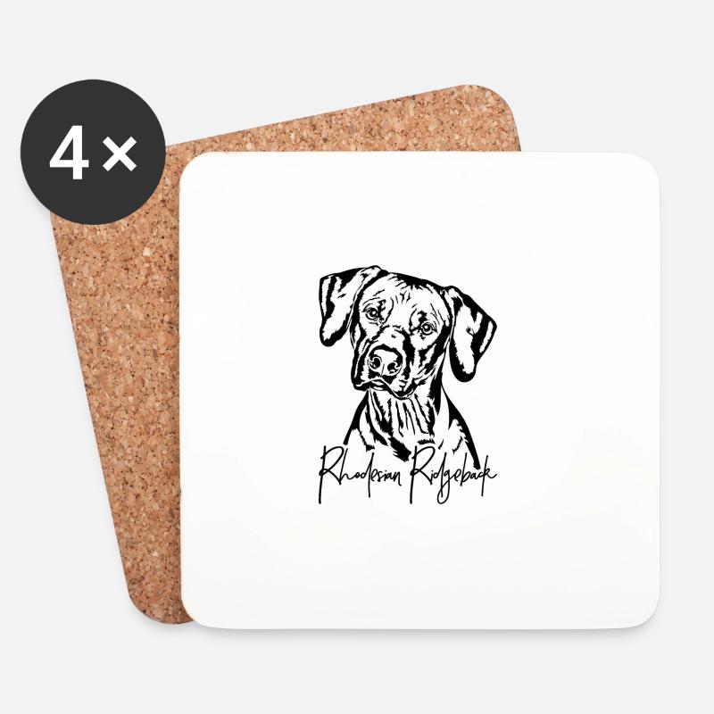 RHODESIAN RIDGEBACK Hunde Portrait Wilsigns - Untersetzer (4er-Set) - Weiß