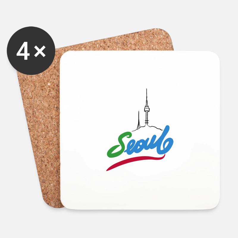 Seoul - Untersetzer (4er-Set) - Weiß
