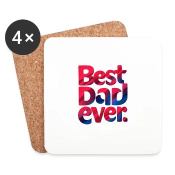 Bester Papa aller Zeiten - Untersetzer (4er-Set) - Weiß - Vorne