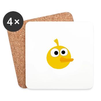 Where's my mom - chick head big - Coasters (set of 4) - white - Front