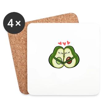 Let's Avocuddle Paare und Liebhaber Gift - Untersetzer (4er-Set) - Weiß - Vorne