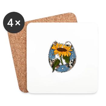 Cowhide Horsehsoe - Dessous de verre (lot de 4) - blanc - Devant