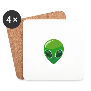 Don't go here. Loner or shy person G - Coasters (set of 4) - white - Front