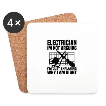 Elektriekr Sprüche | Handwerker Azubi Geschenkidee - Untersetzer (4er-Set) - Weiß - Vorne