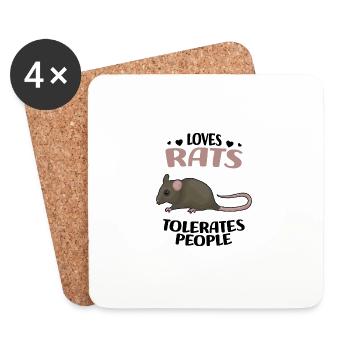 Rats - Coasters (set of 4) - white - Front