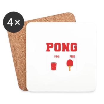 End with Pong Strong Drinker Gift - Coasters (set of 4) - white - Front