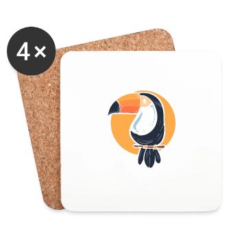 Tropical Toucan Pet Lovers Poison - Coasters (set of 4) - white - Front