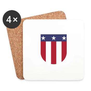 USA Wappen - Untersetzer (4er-Set) - Weiß - Vorne