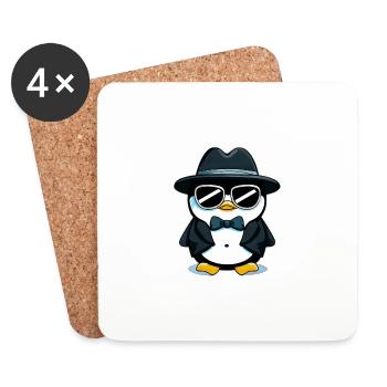 Pinguin - Untersetzer (4er-Set) - Weiß - Vorne