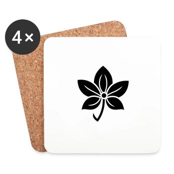 Blume - Untersetzer (4er-Set) - Weiß - Vorne