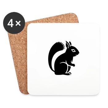 Eichhörnchen - Untersetzer (4er-Set) - Weiß - Vorne