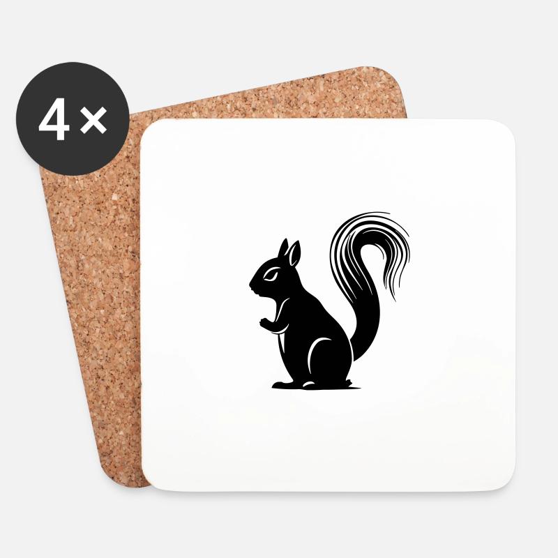Eichhörnchen - Untersetzer (4er-Set) - Weiß