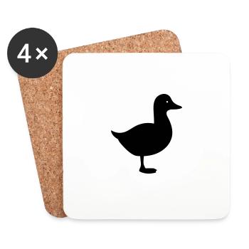 Canard - Dessous de verre (lot de 4) - blanc - Devant