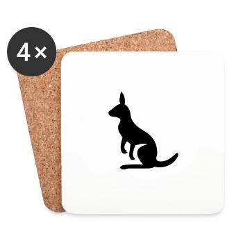 Känguru - Untersetzer (4er-Set) - Weiß - Vorne
