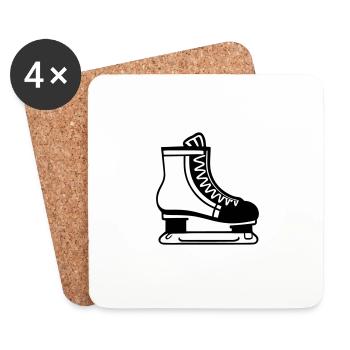 Schlittschuhlaufen - Untersetzer (4er-Set) - Weiß - Vorne