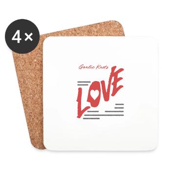 Les nœuds d’ail sont ma déclaration de langage d’amour - Dessous de verre (lot de 4) - blanc - Devant