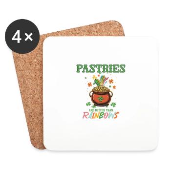 Gebäck am St. Patricks Day ist besser als Regenbögen - Untersetzer (4er-Set) - Weiß - Vorne