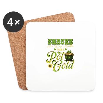 Snacks Are Better Than A Pot Of Gold St Patricks - Coasters (set of 4) - white - Front