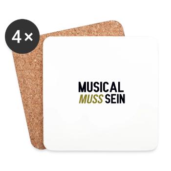 Musical muss sein - Untersetzer (4er-Set) - Weiß - Vorne