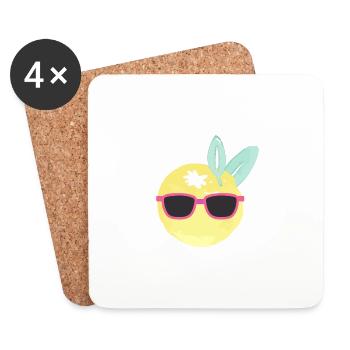 des lunettes de soleil - Dessous de verre (lot de 4) - blanc - Devant