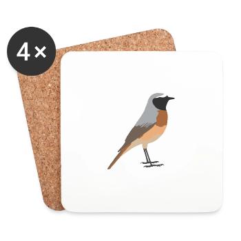 common redstart - Coasters (set of 4) - white - Front
