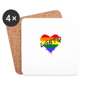 Herz Splash Lgbtq LGBTQ Pride - Untersetzer (4er-Set) - Weiß - Vorne
