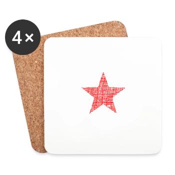 roter Stern red star retro - Untersetzer (4er-Set) - Weiß - Vorne