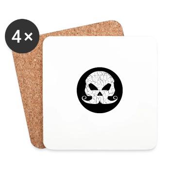 Skull Totenkopf Bones Vintage - Untersetzer (4er-Set) - Weiß - Vorne