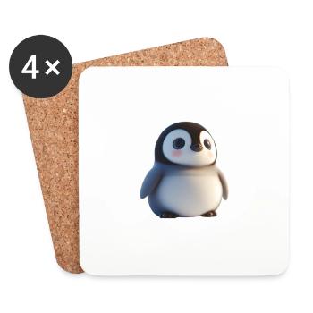 Pingouin - Dessous de verre (lot de 4) - blanc - Devant