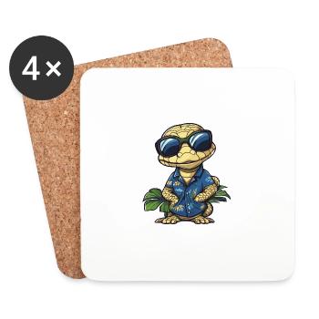 Serpent Cobra Bande Dessinée Cool Été - Dessous de verre (lot de 4) - blanc - Devant