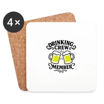 Drinking Crew Bier - Untersetzer (4er-Set) - Weiß - Vorne