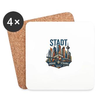 Stadt Dynamik: Kultur & Licht - Untersetzer (4er-Set) - Weiß - Vorne