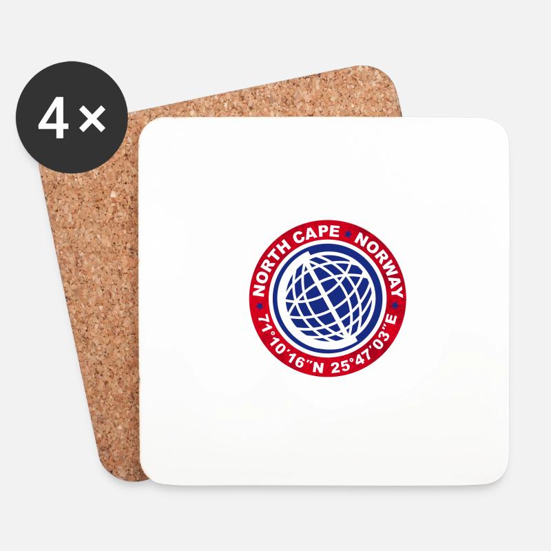 NORDKAP NORWEGEN - Untersetzer (4er-Set) - Weiß