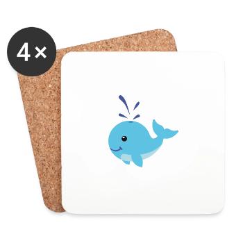 Whale sweet spritzer comic - Coasters (set of 4) - white - Front