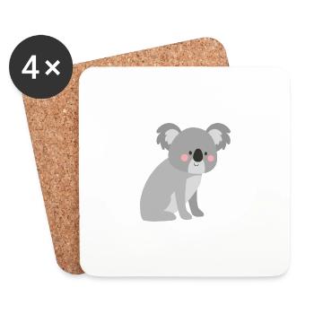 Koala mignon - Dessous de verre (lot de 4) - blanc - Devant