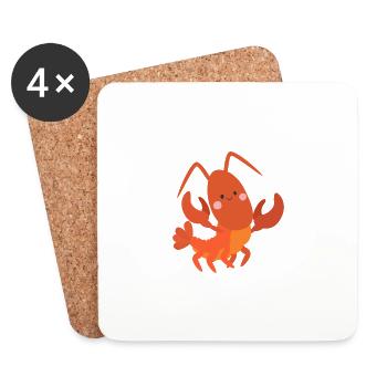 Homard doux - Dessous de verre (lot de 4) - blanc - Devant