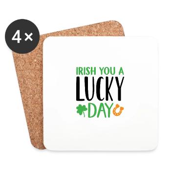 Design Irish you a lucky day - Dessous de verre (lot de 4) - blanc - Devant