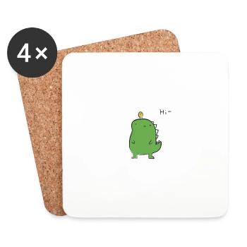 Dino Hi - - Coasters (set of 4) - white - Front
