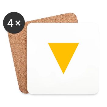 Yellow triangle - Coasters (set of 4) - white - Front