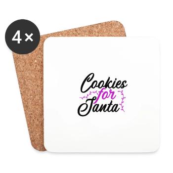 Cookies pour le Père Noël - Dessous de verre (lot de 4) - blanc - Devant