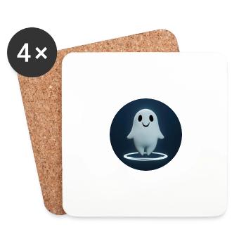 Little ghost levitating in space - Coasters (set of 4) - white - Front