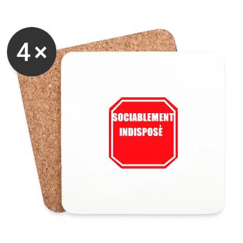 ASOCIAL - Dessous de verre (lot de 4) - blanc - Devant