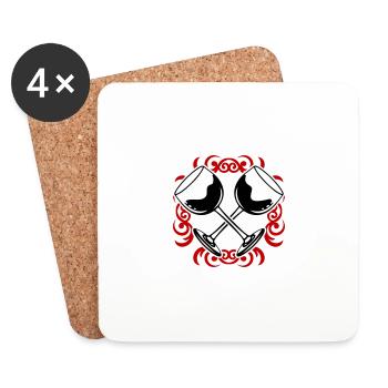 Verre à vin vin rouge icône - Dessous de verre (lot de 4) - blanc - Devant
